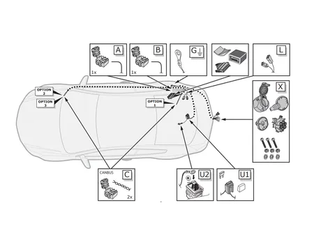 Электрика фаркопа ECS (7 pin) для BMW X7 (G07) 2019-2023 BW031B1 в 