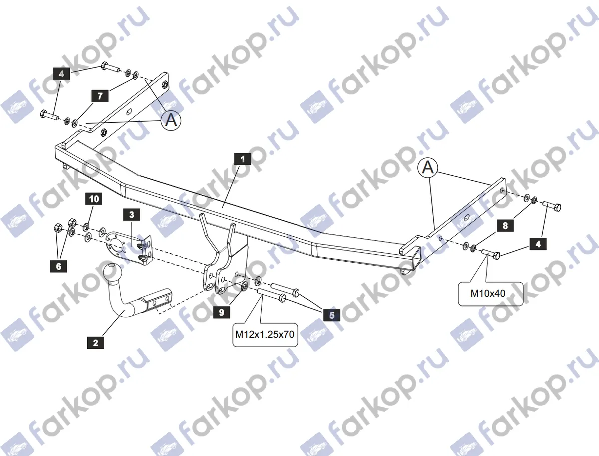 Фаркоп Sheriff для Volkswagen Jetta 2011-2019 3047.12 в 