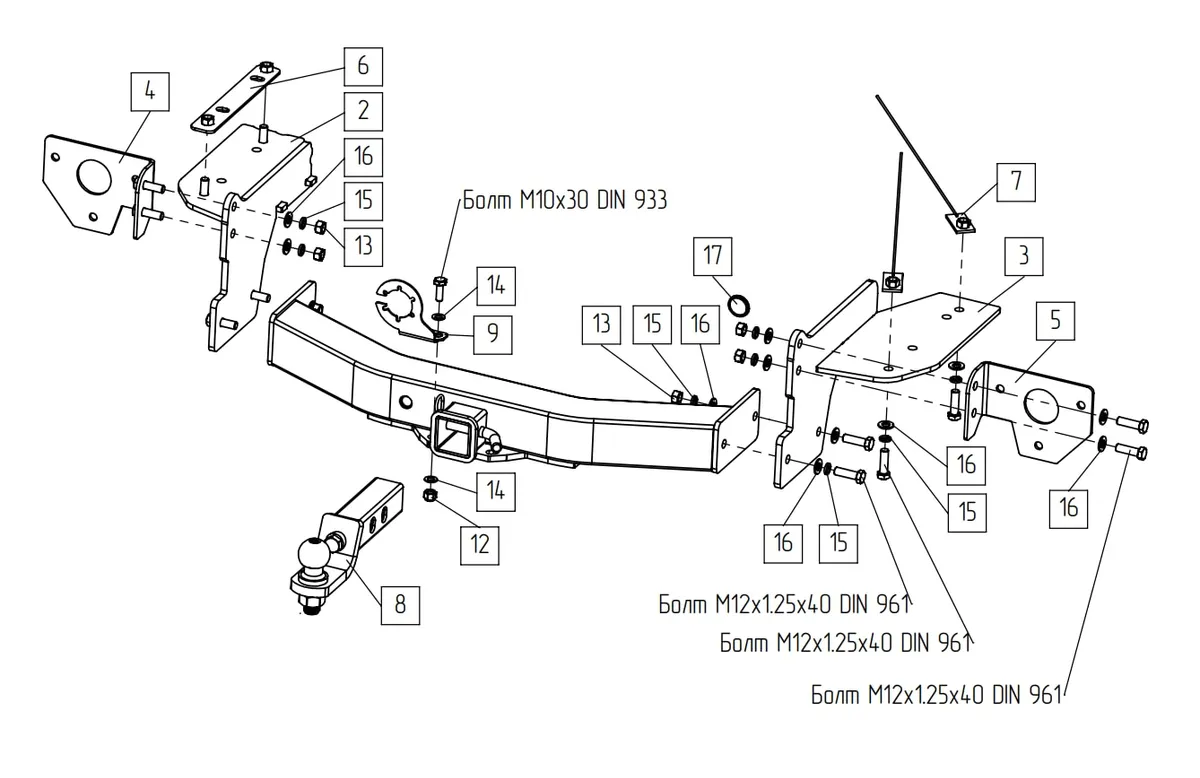 Фаркоп TowRus для GAC GS8 2021- Арт. 109182 109182 в Москва Фаркоп TowRus для GAC GS8 2021- Арт. 109182 109182 в Москва