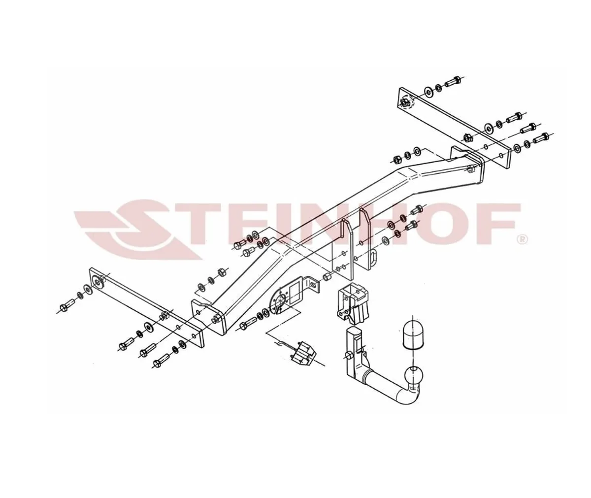 Фаркоп Steinhof для Volkswagen Tiguan 2007-2015 V-129 в Москва Фаркоп Steinhof для Volkswagen Tiguan 2007-2015 V-129 в Москва
