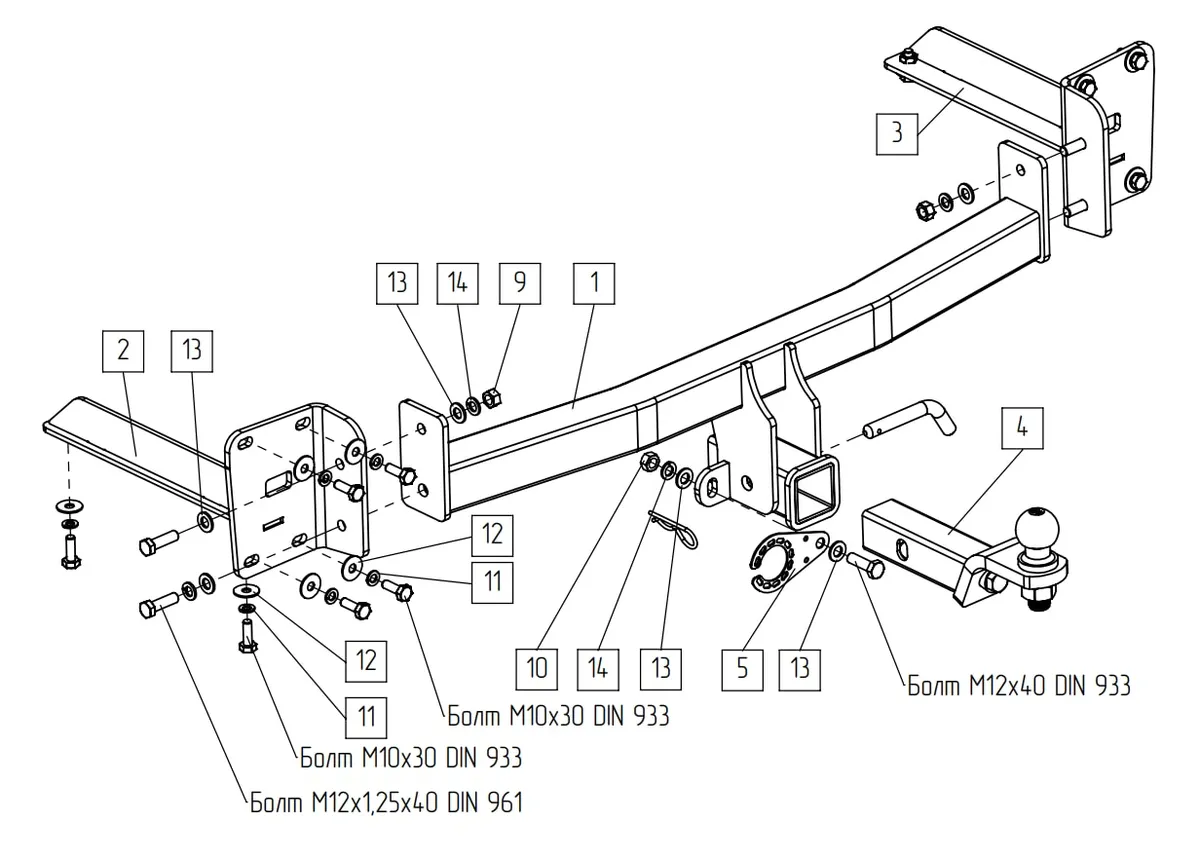 Фаркоп TowRus для Volkswagen Teramont 2022-2026 269092 в Москва