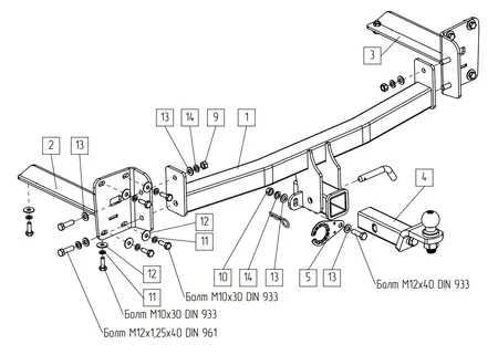 Фаркоп TowRus для Volkswagen Teramont 2022-2026 269092 в Москва