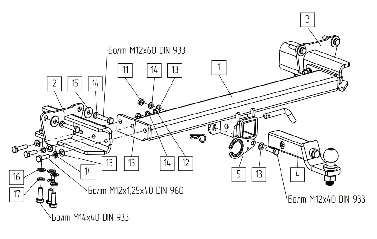 Фаркоп TowRus для Land Range Range Rover 2022-  119275 в Москва
