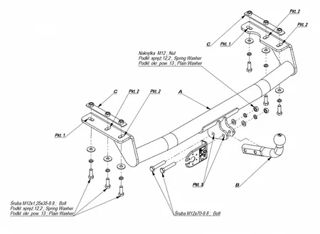 Фаркоп Imiola для Dodge Caravan 1991-1996 CH.021 в 