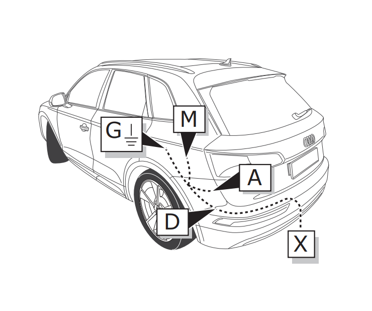 Электрика фаркопа ECS (7 pin) для Audi Q7 2020- AU068B1 в 