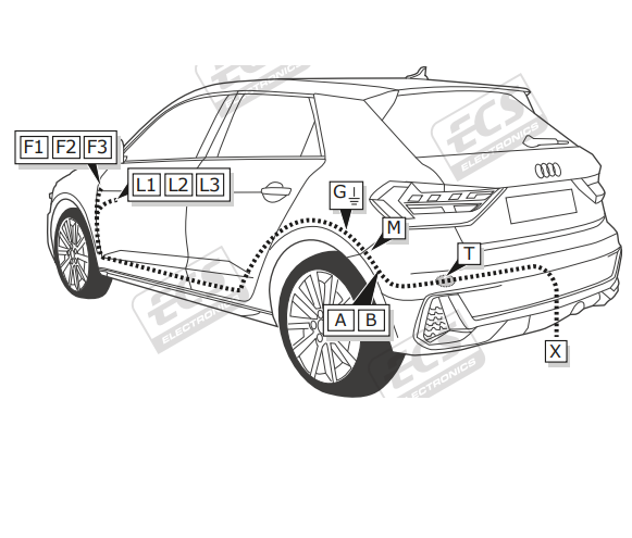 Электрика фаркопа ECS (13 pin) для Skoda Karoq 2017- VW190H1 в 