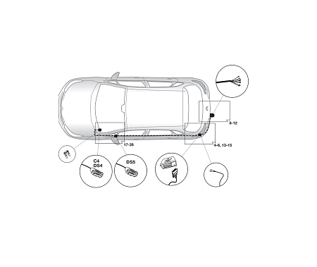 Электрика фаркопа Hak-System (7 pin) для Citroen DS5 2012-2015 12030513 в 