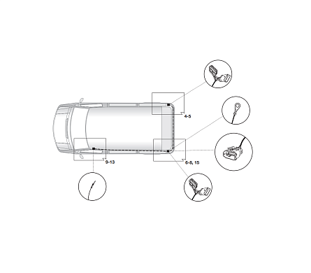 Электрика фаркопа Hak-System (13 pin) для Opel Movano 2010- 22500549 в 