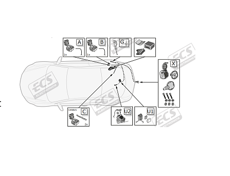 Электрика фаркопа ECS (7 pin) для BMW X5 2013-2018 BW028B1 в 