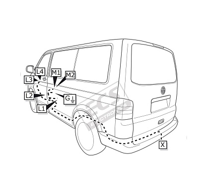 Электрика фаркопа ECS (7 pin) для Volkswagen Caravelle T6 2015-10/2019 VW126B1 в 