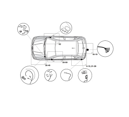 Электрика фаркопа Hak-System (13 pin) для Skoda Fabia 2010-2014 21500551 в 