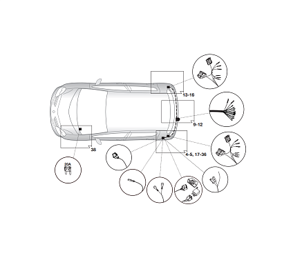 Электрика фаркопа Hak-System (13 pin) для Renault Scenic 2013-2016 21180537 в 