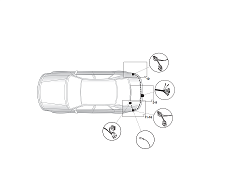 Электрика фаркопа Hak-System (13 pin) для Mitsubishi Lancer 2007-2016 26130511 в 