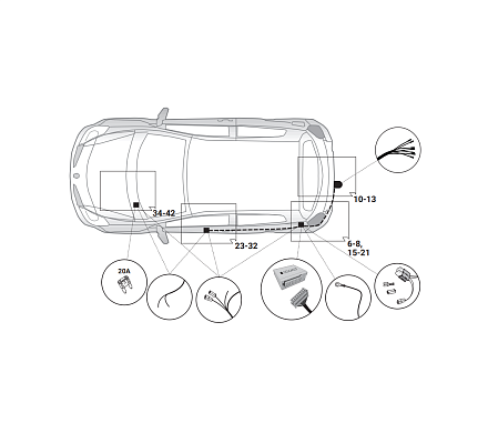 Электрика фаркопа Hak-System (7 pin) для Renault Clio 2012- 16180535 в 