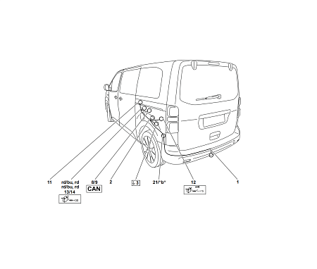 Электрика фаркопа Westfalia (13 pin) для Peugeot Traveller 2016-2019  304157300113 в 