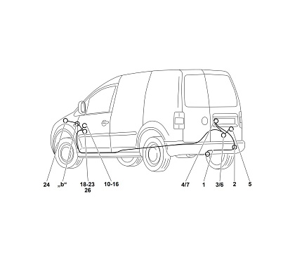 Электрика фаркопа Westfalia (13 pin) для Volkswagen Caddy 2004-2020 321554300113 в 