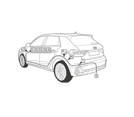 Электрика фаркопа ECS (7 pin) для Audi A3 2012- VW146B1 в 