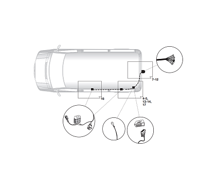 Электрика фаркопа Hak-System (13 pin) для Citroen Jumpy 2016- 21500626 в 