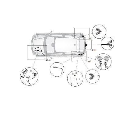 Электрика фаркопа Hak-System (7 pin) для Kia Rio 3/5 дв. 2017-2021 12100566 в 