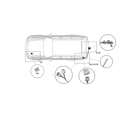 Электрика фаркопа Hak-System (13 pin) для Nissan Qashqai (J11E) 2019- 21140539 в 