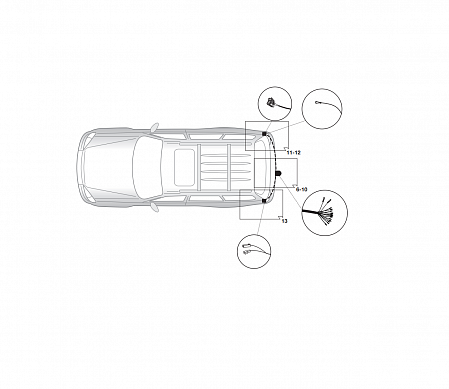 Электрика фаркопа Hak-System (13 pin) для Mitsubishi Outlander 2007-2012 26500524 в 