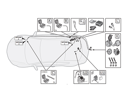 Электрика фаркопа ECS (7 pin) для BMW X7 (G07) 2019-2023 BW031B1 в 