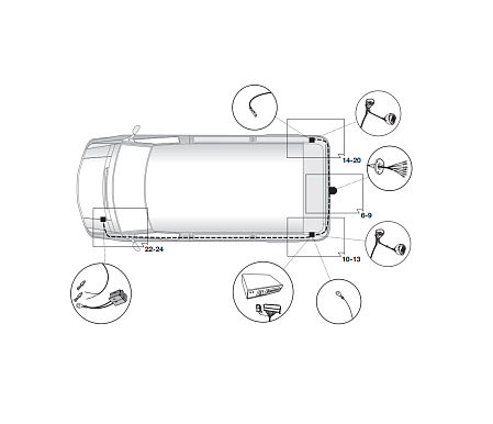 Электрика фаркопа Hak-System (7 pin) для Citroen Jumper 2011-2021 12500565 в 