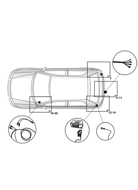 Электрика фаркопа Hak-System (7 pin) для Audi A3 2003-2013 12500559 в 