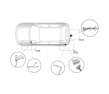 Электрика фаркопа Hak-System (7 pin) для Volkswagen Polo 2014-2017 12500598 в 