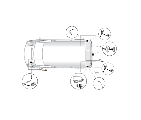 Электрика фаркопа Hak-System (13 pin) для Peugeot Boxer 2011- 21500565 в 