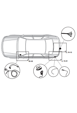 Электрика фаркопа Hak-System (7 pin) для Skoda Superb (лифтбек/универс) 2008-2015 12500559 в 