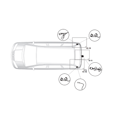 Электрика фаркопа Hak-System (13 pin) для Volkswagen Sharan 2000-2010 21500003 в 