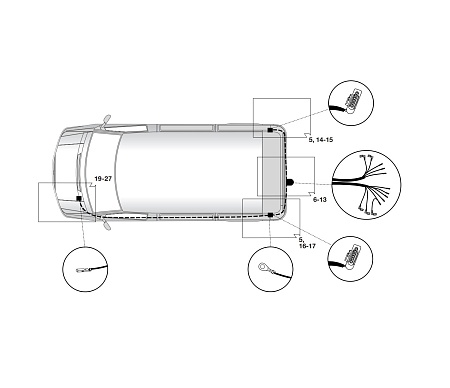 Электрика фаркопа Hak-System (7 pin) для Volkswagen Caravelle T5 2003-2009 12270540 в 