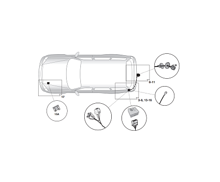 Электрика фаркопа Hak-System (7 pin) для Nissan Qashqai (J11E) 2019- 12140539 в 