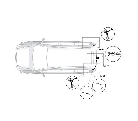 Электрика фаркопа Hak-System (7 pin) для Skoda Praktik 2007-2010 12220510 в 