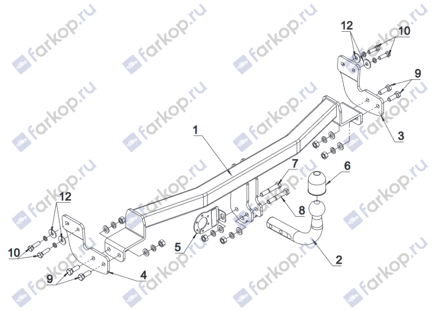 Фаркоп Auto-Hak для Citroen C2 2003-2010 P 42 в 