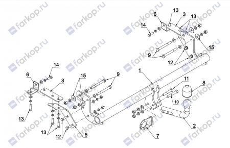 Фаркоп Auto-Hak для Mitsubishi ASX 2010-, (только дизель) Z 41 в 