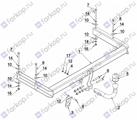 Фаркоп Auto-Hak для Skoda Superb 2002-2008 H 08 в 