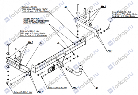 Фаркоп Imiola для Skoda Superb 2002-2008 W.012 в 