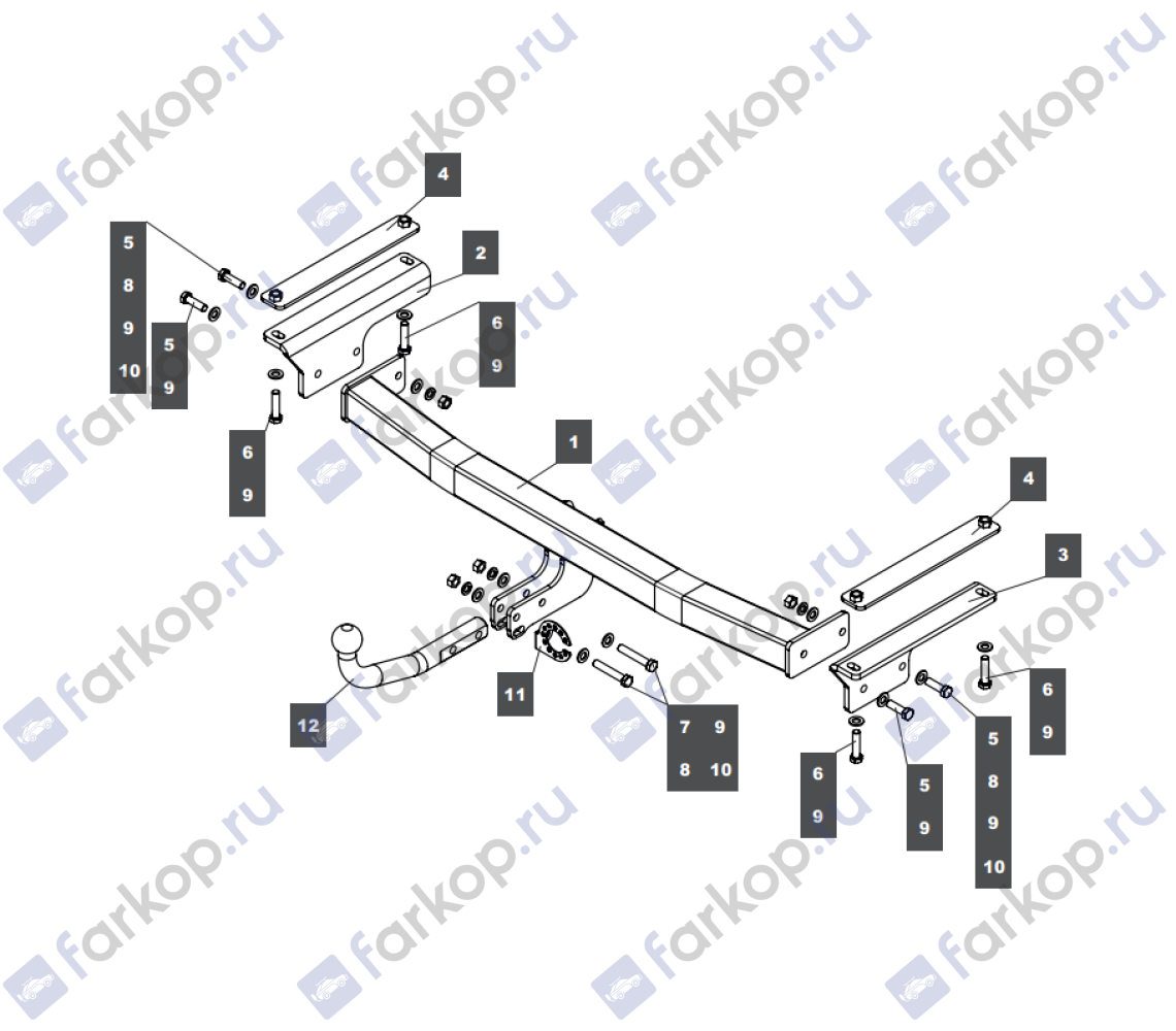 Фаркоп Baltex для Volkswagen Teramont 2021- 269069 в 