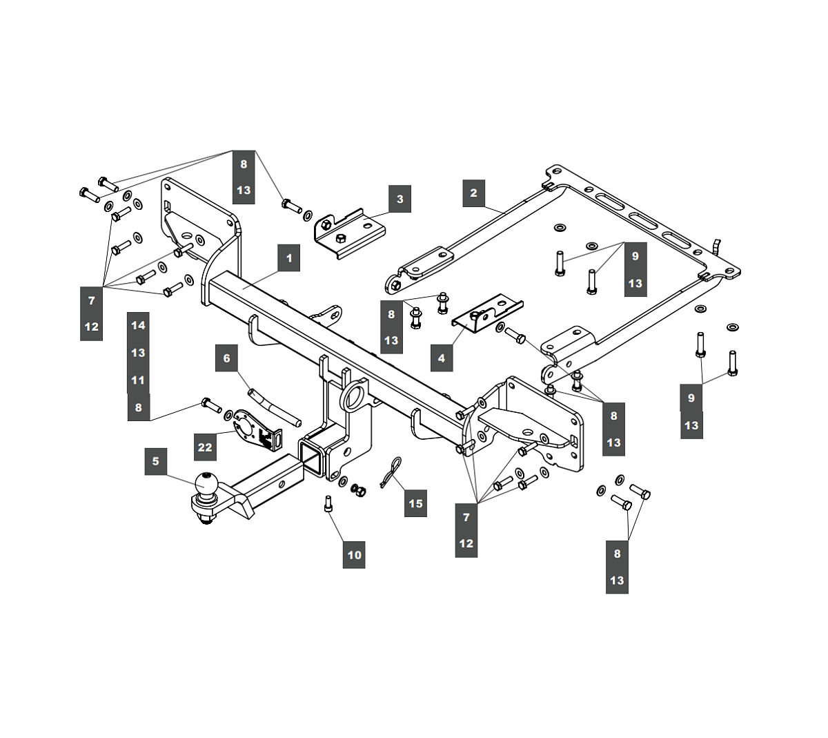 Фаркоп Baltex для Land Rover Range Rover L405 2013- 349287 в 