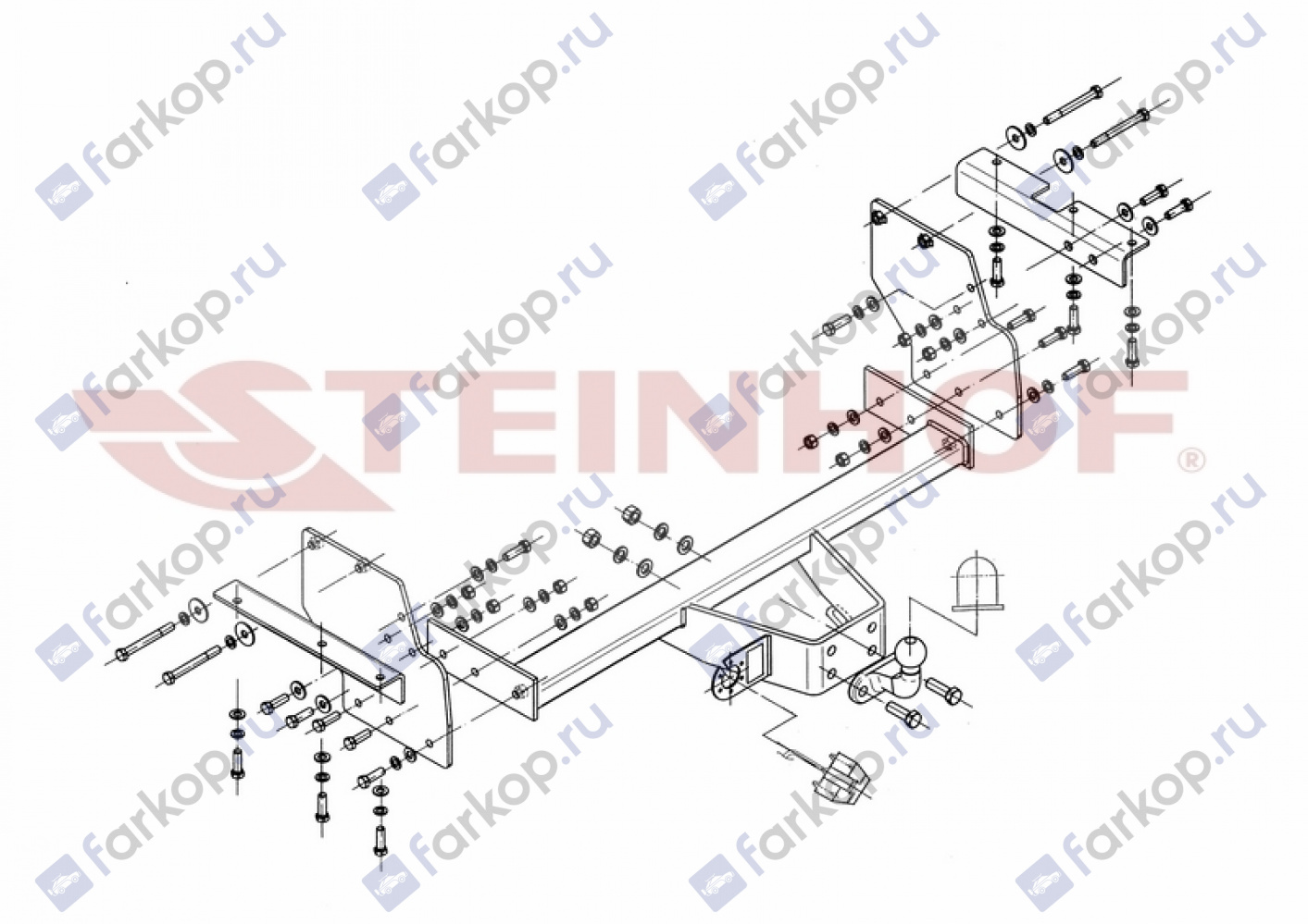 Фаркоп Steinhof для Mitsubishi Pajero 2007- M-348 в 