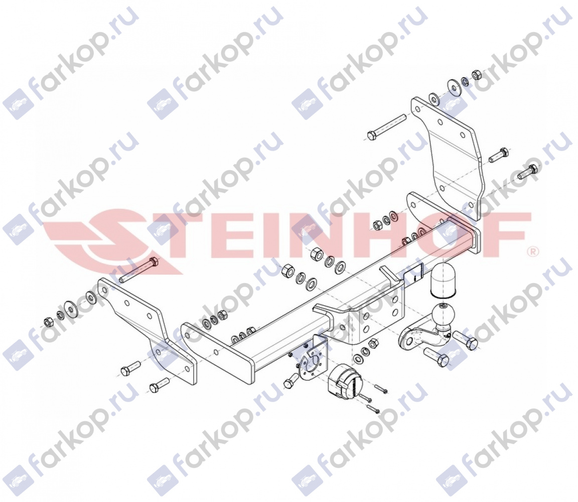 Фаркоп Steinhof для Ford Transit 2000-2013, (для а/м без ступеньки) F-294 в 