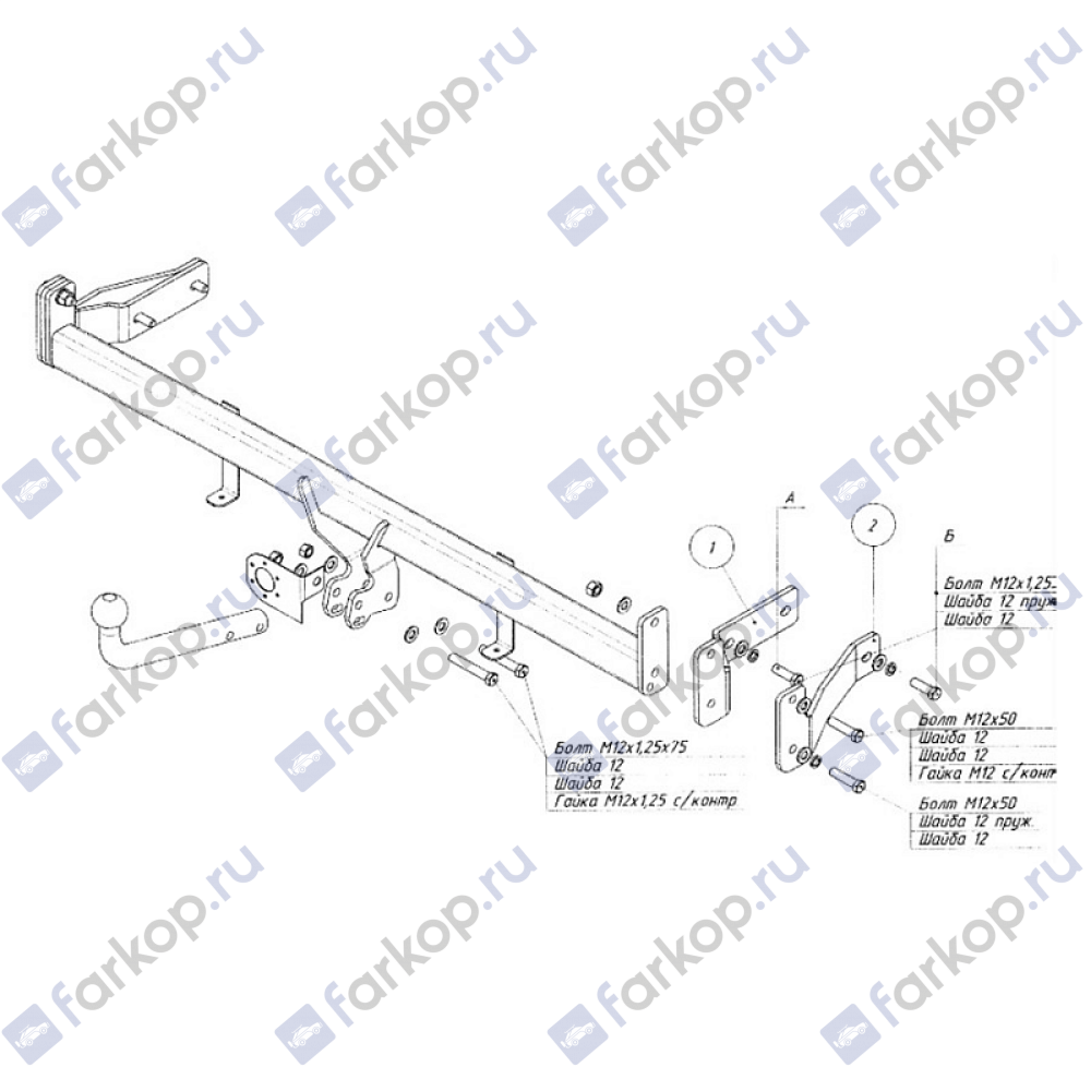 Фаркоп Oris для Kia Rio (хетчбек) 2009-2011 6747-A в 