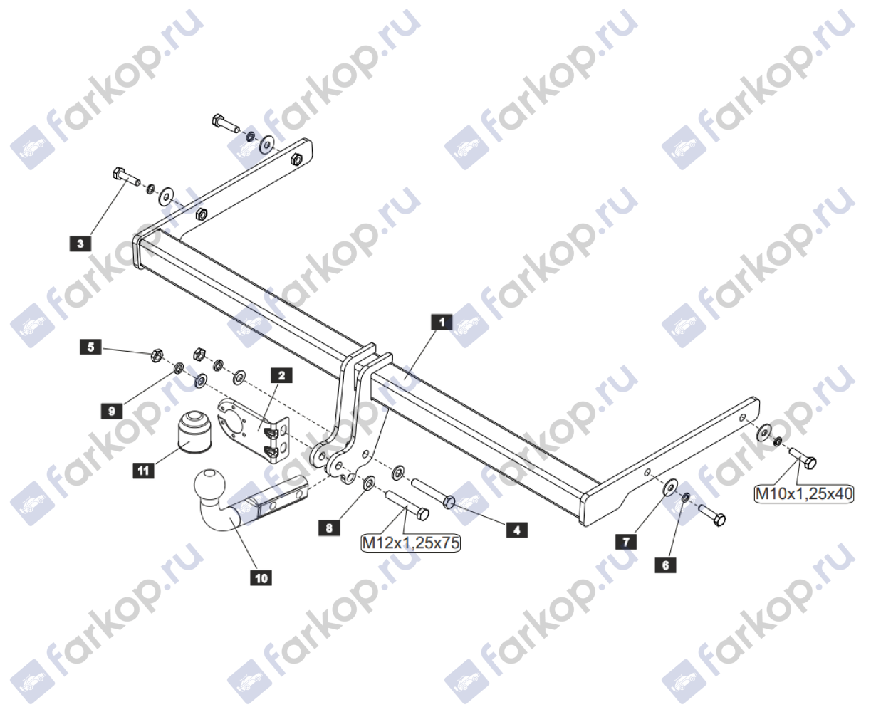 Фаркоп Sheriff для Volkswagen Polo 2020- 2882.12 в 