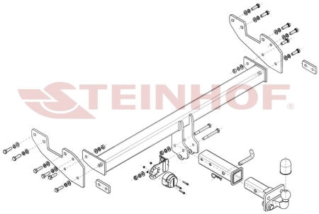 Фаркоп Steinhof для Toyota Hilux 2016-, (двойная кабина, без силового бампера) T-153 в 
