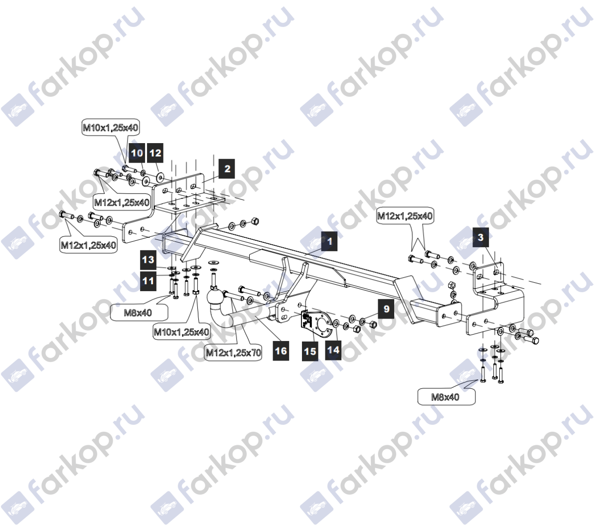 Фаркоп Baltex для Infiniti FX 35,37,50 2008-2013 15346812 в 