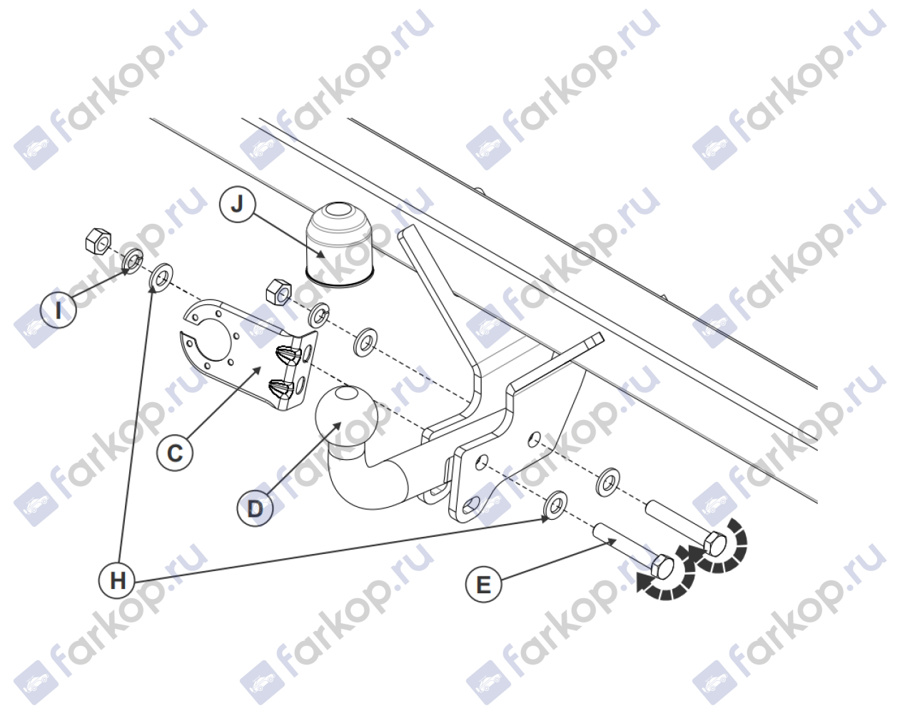 Фаркоп Sheriff для Mazda 6 (седан) 2015- 2850.12 V1 в 