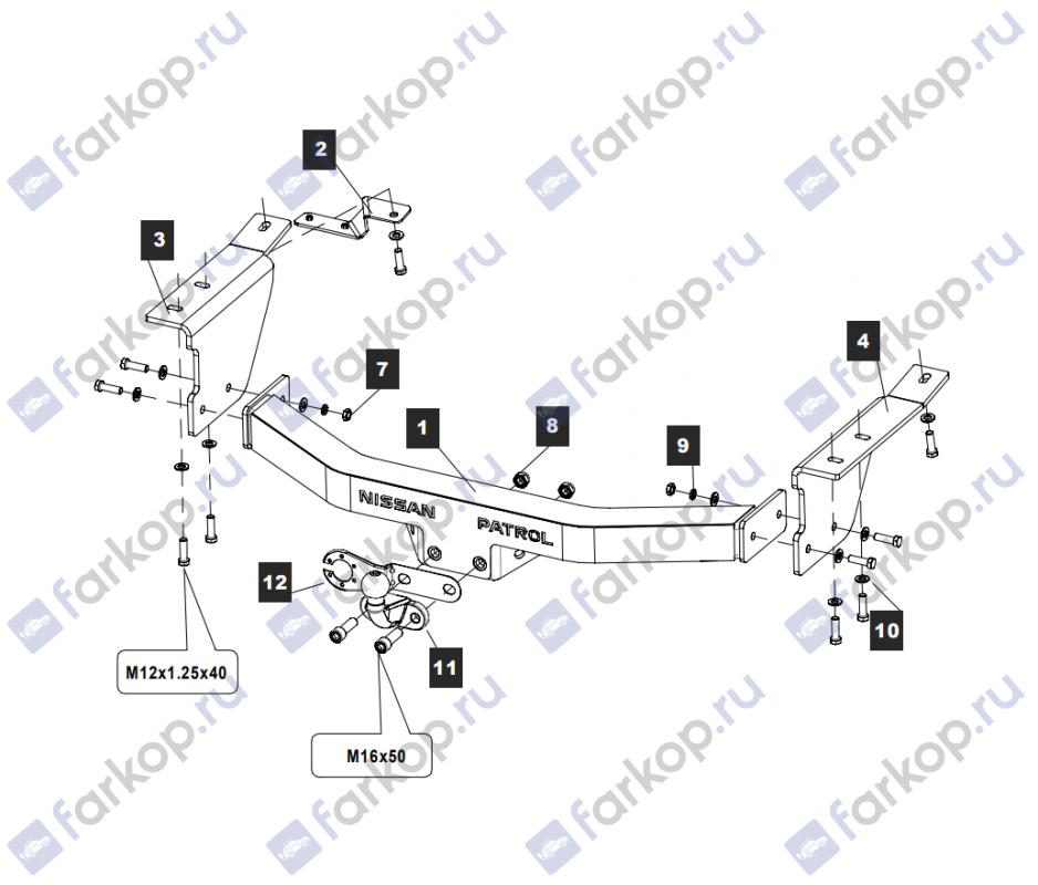 Фаркоп Baltex для Nissan Patrol 2010-2017 159350 в 