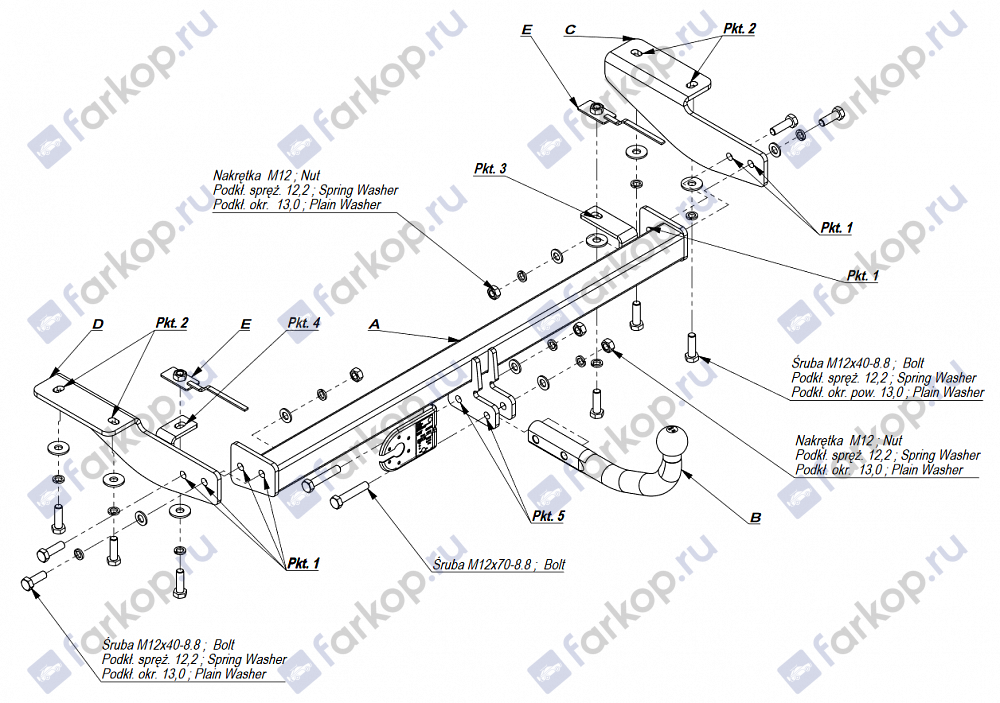 Фаркоп Imiola для Dodge Caravan 1996-2001 CH.002 в 